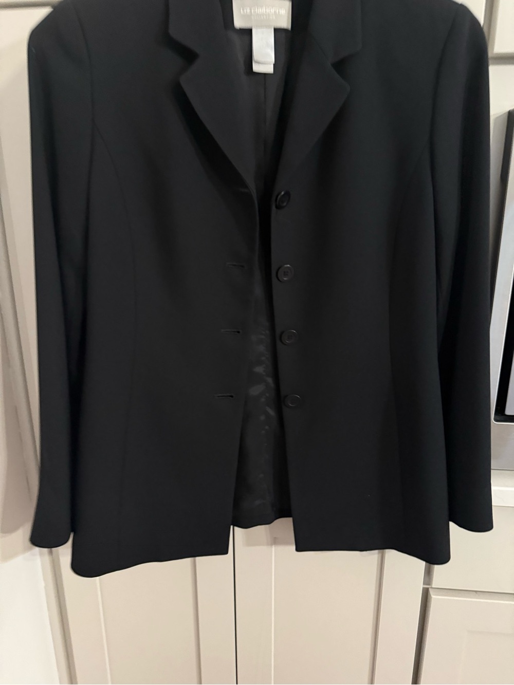 Liz Claiborne Collection Women's Black Long Sleeve Button Front Blazer Size 8